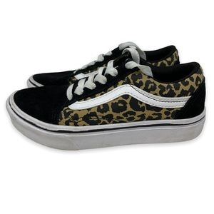 Vans Kids Comfy Cush Old Skool Leopard Shoes Size 13.5.